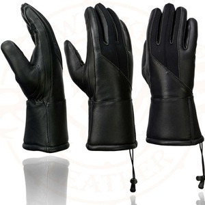 Classic Black Leather Cold Weather <b>Gloves</b> <b>Warm</b> Insulated Outdoor Riding <b>Gloves</b> for Winter Protection Custom Logo Available - Product Image 4