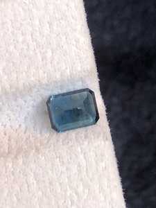 Pierre précieuse de tourmaline bleue naturelle, taille émeraude, pierre brute, tourmaline bleue intense pour la création de bijoux fins - Product Image 5
