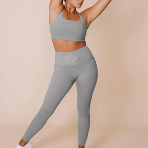 Ensemble de yoga sans couture 2 pièces pour femmes, soutien-gorge de sport, leggings taille haute, respirant, séchage rapide, vêtements de sport, taille plus - Product Image 3