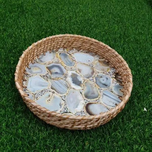 Elegante Juego de Bandejas para Servir Personalizables con Diseño Impreso en Esmalte, Hechas a Mano por Artesanos Indios con Concha de Nácar, Encantadoras para Ramadán - Product Image 2