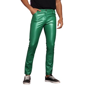 Pantalon en cuir slim pour jeunes hommes, séchage rapide, tissu confortable, poches personnalisées, pour le quotidien - Product Image 4
