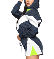 Ensemble 2 pièces coupe-vent et short pour femme, respirant, imperméable, grande taille, en nylon