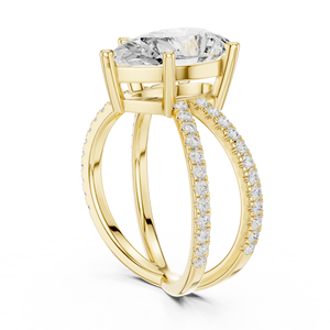 Anillo de Oro de 14K con Diamante Cultivado en Laboratorio de Corte Pera de 3.5 CT, Certificado IGI, VS1, Color E, para Boda, Compromiso o Aniversario - Product Image 3