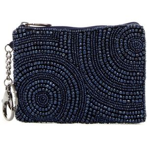 Bolso de mano con cuentas y cadena, cierre de solapa, azul brillante, accesorio de boda, exportaciones de la India hasta 1L - Product Image 1