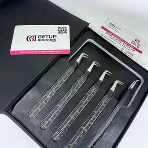 Pince à épiler GETUP BROSONS IMPEX en acier inoxydable à pointe lisse, revêtement noir, 90 Boot/Long 45, isolation argentée - Product Image 4