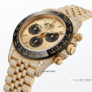 Montre chronographe Rolexx Daytonna Cosmographg en or jaune avec cristaux de diamant et moissanite, bracelet, 40 mm, quartz analogique, luxe pour homme - Product Image 4
