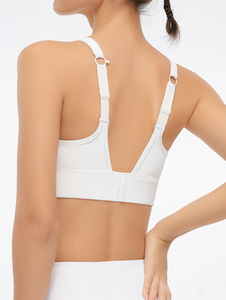 Sujetador deportivo de yoga con tirantes ajustables, alta sujeción, top de gimnasio con cierre trasero, ropa deportiva transpirable, bralette de nailon que absorbe la humedad, ropa deportiva activa. - Product Image 6