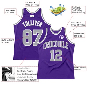Camiseta de Baloncesto Personalizada Morada, Uniforme de Equipo Personalizado, Camiseta sin Mangas de Malla de Secado Rápido para Hombres y Niños - Product Image 3