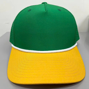 Classic Comfortable Style Customizable Logo 5 Panel Structured Perforated Laser Cut Adult Trucker Hat Crafted in Vietnam Factory - Product Image 1