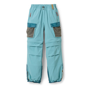 Unisex Softshell <b>Trousers</b> Waterproof Elastic Waist Regular Fit Outdoor Hiking Pants <b>Light</b> Blue With Pockets And Zip Closure - Product Image 1