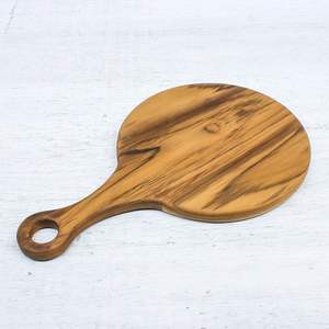 Tabla de Cocina Redonda de Madera Rústica, No Tóxica, Fácil de Limpiar, Apta para Lavavajillas - Product Image 3