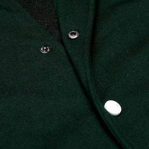 2025 Custom Logo Thin <b>Leather</b> Sleeves Varsity <b>Jacket</b> for <b>Men</b> College Baseball Letterman Patch Embroidery Black Color - Product Image 3