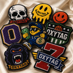ชุดแพทช์ปัก OXYTAG แบบรีดติด พร้อมลายหัวกะโหลก ยิ้ม ลิงกอริลลา และตัวเลข สำหรับตกแต่งเสื้อผ้า รับผลิตแบบ OEM - Product Image 6