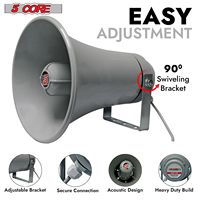 D0100HXJ9GT Haut-parleur cornet de 9 pouces 200W 8 Ohm mural pour système de sonorisation intérieur/extérieur, audio puissant mono en plastique