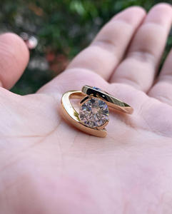 Igi/gia แหวนแต่งงานและแหวนหมั้นทำจากทองคำ14K ประดับเพชรทรงกลมเหมาะสำหรับทั้งชายและหญิงของขวัญครบรอบและงานเลี้ยง - Product Image 3