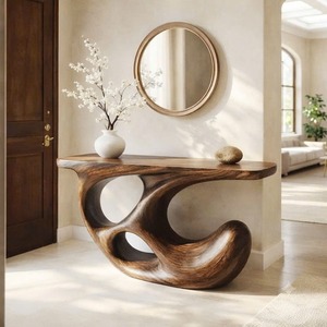 meticulously handcrafted from solid natural Monkey Pod wood showcasing refined artistry and designed to elevate any living room - Product Image 1