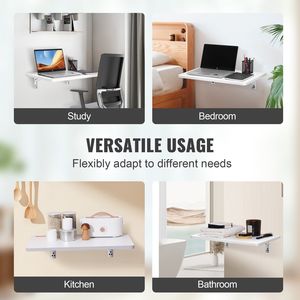 Tavolo Pieghevole a Parete in Legno 60x40 cm per Sala da Pranzo, Ufficio o Lavanderia - Product Image 6