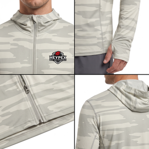 Chemise de pêche unisexe à manches longues à séchage rapide avec protection UV et masque intégré camouflage - Product Image 4