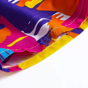 Men Abstract Colorful <b>Print</b> Swim Shorts Quick Dry Beach Shorts Elastic Waist Drawstring Summer Board Shorts OEM - Product Image 6