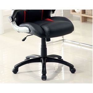 Elegante Sedia da Ufficio Nera e Rossa con Comode Funzioni di Relax Regolabili e Braccioli Imbottiti per Gaming e Lavoro - Product Image 5