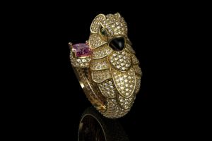 Bague de luxe pour femme en forme d'oiseau perroquet, diamants brillants de laboratoire, plaqué argent 925, bague personnalisée motif animal, certifiée IGI - Product Image 6