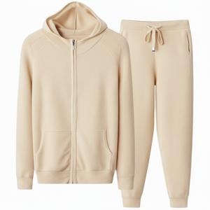 Chaqueta Deportiva Casual Personalizada para Hombre con Capucha y Cremallera Completa, Conjunto de 2 Piezas con Parches, Ropa Deportiva Estampada de Invierno, Transpirable y de Forro Polar - Product Image 3