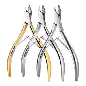 Coupe-ongles chirurgical Morje en acier inoxydable avec lames droites et affûtées pour ongles des doigts, usage adulte, poignées dorées et argentées - Product Image 2