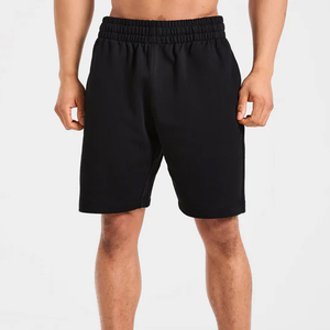 Pantalones Cortos Bermuda de Algodón Negro para Hombre, Cintura Elástica Media, Estilo Casual Transpirable - Product Image 1