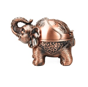 Cenicero de metal con forma de elefante y tapa, a prueba de viento, para exterior e interior, para hierbas, decoración vintage práctica - Product Image 1