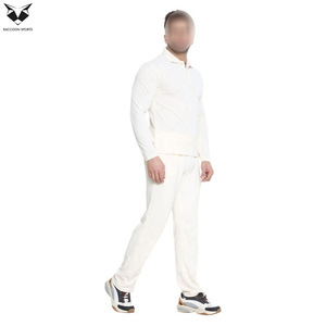 Uniforme de cricket durable, léger, respirant et à séchage rapide pour adultes, couleur blanc pur, 100% polyester, vêtements de sport, logo personnalisé - Product Image 4