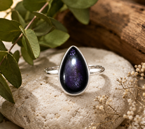 Natural Purpurite Gemstone Oval Cut Bezel Set Rhodium Plated Solid 925 Sterling Silver Handmade Women's Gift <b>Ring</b> - Product Image 4