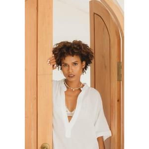 Elegant White Cotton Kaftan <b>Dress</b> For Women Loose Fit Beach Cover Up Casual Summer Maxi <b>Dress</b> - Product Image 3