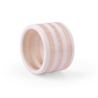 Anneaux de serviette en résine rayés beige crème écologiques classiques faits à la main |   Décoration de table pour les fêtes de Noël, neutre