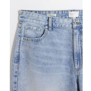 Women’s Vintage Wash Denim <b>Jeans</b> Premium Quality High Waist Straight Leg Fashion <b>Jeans</b> Wholesale OEM ODM Clothing Manufacturer - Product Image 5