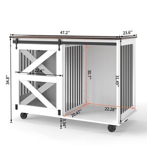 Trasportino per Cani da Esterno da 120 cm con Sportello Ribaltabile per l'Alimentazione, Doppio Accesso, Sistema a 5 Ruote (2 Bloccabili), Ganci Laterali per Uso Multifunzionale - Product Image 3