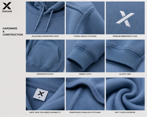 Sudaderas con Capucha Extra Grandes y Holgadas, 100% Algodón Felpa, Transpirables, Casuales, con Capucha, Manga Larga, Logotipo X en la Parte Delantera, Sudaderas Largas Tipo Pullover - Product Image 5