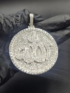 Silver Plated Allah Pendant Micro Pave Crystal <b>Islamic</b> Religious Charm Unisex Fashion Jewelry <b>Gift</b> - Product Image 3