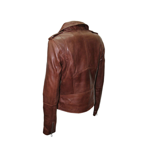 Chaqueta Bomber de Cuero Genuino para Mujer, Estilo Nuevo de Jimieson Apparel, Color Sólido, Resistente al Viento, Forro Grueso y Duradero para Invierno - Product Image 5