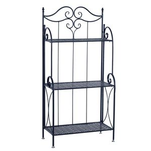 Libreria Pieghevole in Metallo a 3 Ripiani e Espositore per Arredamento Casa, per Conservazione di Piante e Libri - Product Image 1