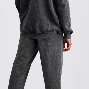 Custom High Quality Printed <b>Acid</b> Wash Slim Fit Unisex Fleece Tracksuits <b>Drop</b> Shoulder Style Eco-Friendly Plus Size Factory - Product Image 6