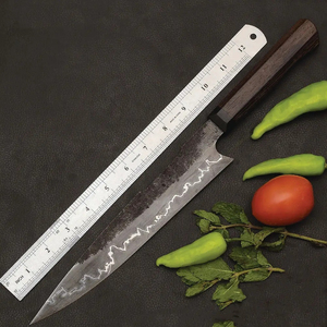 Couteau de chef Burraq personnalisé fait main en acier carbone, lame de 8 pouces, manche en bois, épaisseur de 3,0 mm, magnifique étui en cuir - Product Image 6