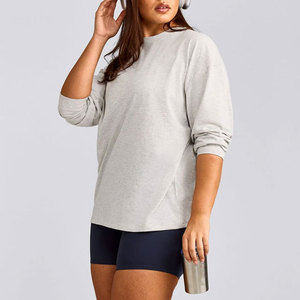 Camiseta Holgada y Transpirable de Manga Larga para Mujer, Personalizable, con Puños Acanalados, Material de Jersey de Algodón, Ropa Deportiva - Product Image 3