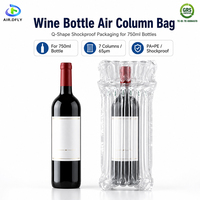 AIR-DFLY OEM Sac gonflable personnalisé en colonne d'air en forme de Q à 7 colonnes pour bouteille de vin rouge 65um Emballage de protection antichoc