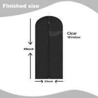 Sac de costume EVA PEVA à dessus arqué 45 pouces avec crochet métallique pivotant, fenêtre transparente et œillet de base, sac de vêtements suspendu personnalisable en gros avec logo