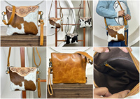 Nouveauté Sac à bandoulière en cuir de vachette artisanal à fleurs tendance 2025 Design de style occidental Porte-monnaie à poignet