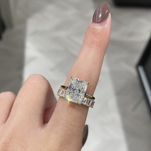 Classic 4.5 CT Radiant Cut Solitaire Engagement Ring Solid Yellow Gold Band with White Gold Basket IGI certified diamond ring - Product Image 3