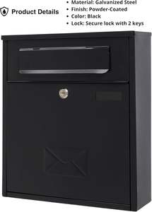 Best Choice Town Metal <b>Mail</b> <b>Box</b> Rustproof Durable Message Receiving Cabinet Outdoor Document Safety Purpose Organized POST - Product Image 4