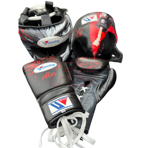 Ensembles de boxe personnalisés en cuir de vachette avec gants de boxe à lacets, casque et protège-gland pour l'entraînement et le sparring - Product Image 2