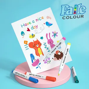 Juego de marcadores de acrílico con forma de triángulo de colores surtidos personalizables punta redonda para niños libro para colorear garabatos grafiti