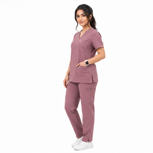 Ensemble de tenue médicale pour femmes, vêtements de travail médicaux, haut extensible à col en V, pantalon à taille élastique, ensemble pour hôpital, clinique de santé - Product Image 6